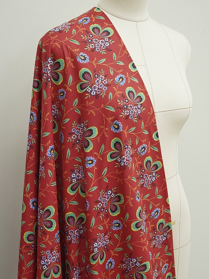 Перкаль "Марьюшка" цв.красный, ГОСТ, ш.1.5м, хлопок-100%, 125гр/м.кв