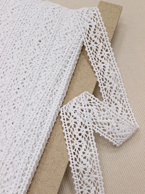 Кружево цв.белый, ш.27 мм, хлопок-90%, п/э-10%, рис.101/1