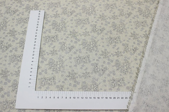 Сатин "Цветочный ноктюрн" цв.бл.телесно-серый, ш.2.35м, хлопок-100%, 110гр/м.кв