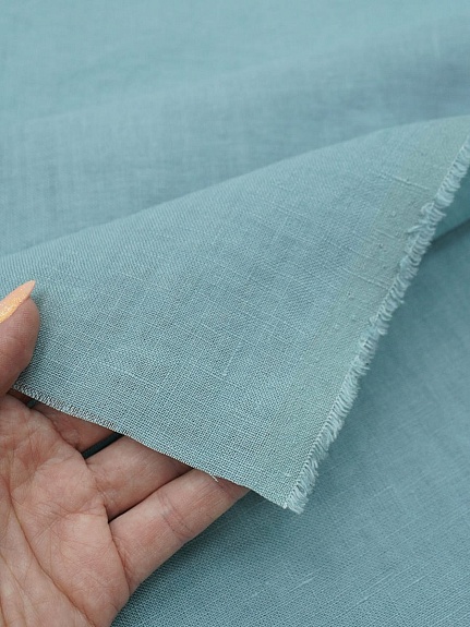 Лен постельный с эффектом мятости цв.Бирюзово-зеленая дымка, ш.2.45м, лен-100%, 165гр/м.кв