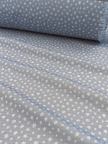 Хлопколен Цифр.печать "Абелия" цв.св.серо-синий, СОРТ2, ш.1.4м, лен-10%, хл-85%, п/э-5%, 130гр/м.кв