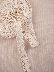 Кружево цв.суровый, ш.19мм, хлопок-100%, 10м, рис.110/3