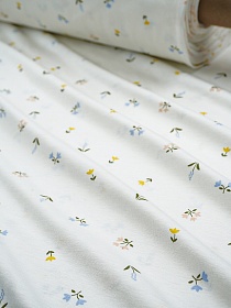 Трикотаж Кулир.гладь "Скромные цветочки", ш.1.96м (0.98*2, чулок), Компакт, хл-100%, 140гр/м.кв