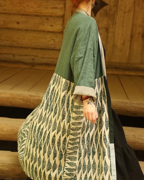 Удлиненный кардиган из полульна и льна