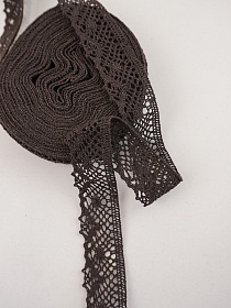 Кружево цв.темный шоколад, ш.30мм, хлопок-90%, п/э-10%, 10м, рис.111/10