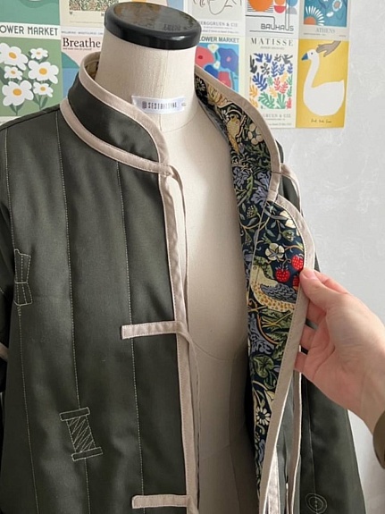 Ватник двусторонний с завязками  по мотивам У.Морриса