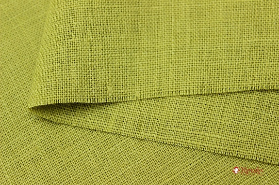 Мерный лоскут (ткань в отрезах) - Лен костюмный с эффектом мятости цв.Фисташковый, ш.1.45м, лен-100%