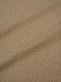 Муслин двухслойный с эффектом жатости цв.Песочный, ш.1.4м, хлопок-100%, 110гр/м.кв