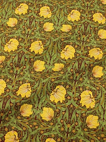 Интерьерный хлопок "Иоланта (оранжевые цветы)", ш.1.5м, хлопок-100%, 240гр/м.кв