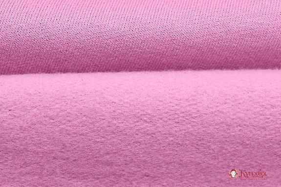 Футер 2-х нит. начес цв.Роза, СОРТ2, ш.2.14м(1,07м*2чулок) Карде/Ое, хл-70%,п/э-30%,180гр/м.кв