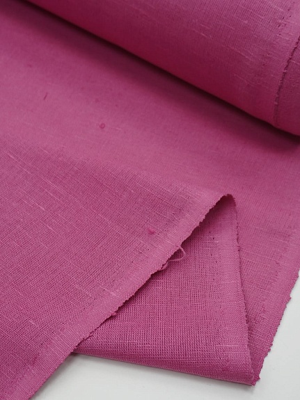 Мерный лоскут (ткань в отрезах) - Полулен гладкокрашенный "Бледная фуксия", ш.1.58м, лен-57%, хл-43%