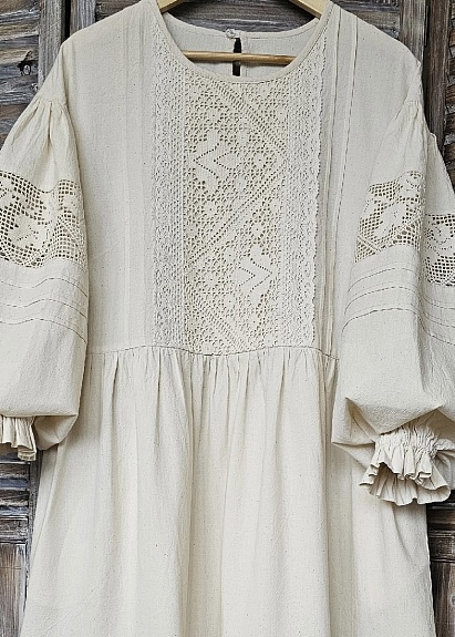 Платье из бязи в суровом цвете