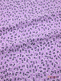 Теплый хлопок "Луговая ромашка" цв.сиренево-лавандовый, ш.1.5м, хлопок-100%, 160гр/м.кв