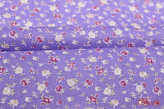 Ситец "Розочка" цв.сиреневый, ГОСТ, ш.0.8м, хлопок-100%, 86гр/м.кв
