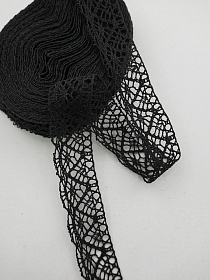 Кружево цв.черный, ш.30мм, хлопок-90%, п/э-10%, 10м, рис.024/26