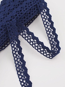 Кружево цв.т.сине-фиолетовый, ш.16мм, хлопок-90%, п/э-10%, 10м, рис.078/24