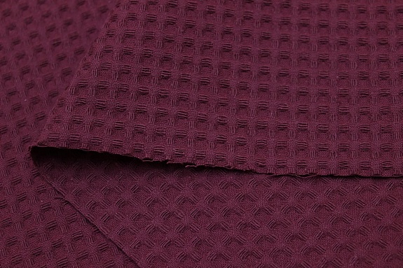 Вафельное премиум-полотно "Italy" цв.Лилово-свекольный, ш.1.5м, хлопок-100%, 240гр/м.кв
