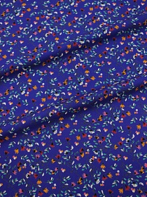 Штапель Премиум "Цветочная паутинка" цв.т.васильково-фиолетовый, ш.1.4м, вискоза-100%, 120гр/м.кв