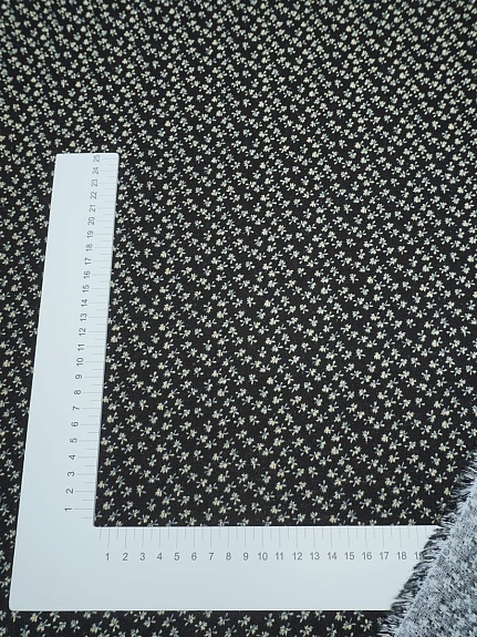 Теплый хлопок "Воздушные лютики" цв.черный, ш.1.45м, хлопок-100%, 150гр/м.кв