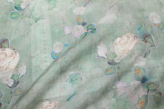 Вискозный шифон (Digital) "Флаурэль",  ш.1.5м, вискоза-75%, нейлон-25%, 55гр/м.кв