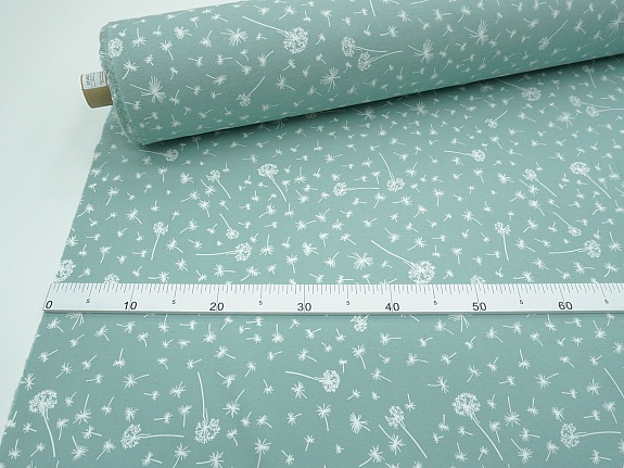 Теплый хлопок "Одуванчиковый ветер" цв.св.голубой мох, ш.1.45м, хлопок-100%, 115гр/м.кв