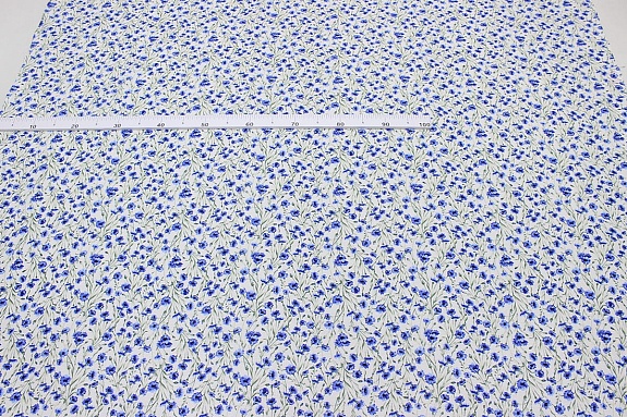 Полулен "Душистые васильки", ш.1.5м, хлопок-70%, лен-30%, 140гр/м.кв