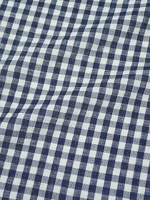 Муслин двухслойный с эф.жатости "Клетка (0.7*0.7см)" цв.чернильно-синий, ш.1.4м, хлопок-100%