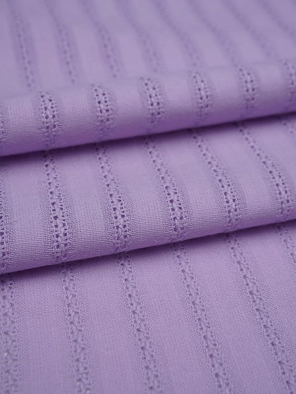 Фактурный хлопок "Мережка-полоска" цв.Лавандовый, ш.1.45м, батист, хлопок-100%, 100гр/м.кв