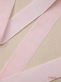 Лента бархатная цв.Бледно-розовый, ш.25мм, полиэстер-100%