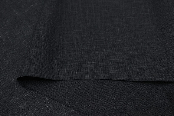 Лен сорочечный с эффектом мятости цв.Черный с серым оттенком, ш.1.45м, лен-100%, 125гр/м.кв