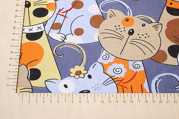 Бязь "Коты", ш.1.5м, хлопок-100%, 138гр/м.кв
