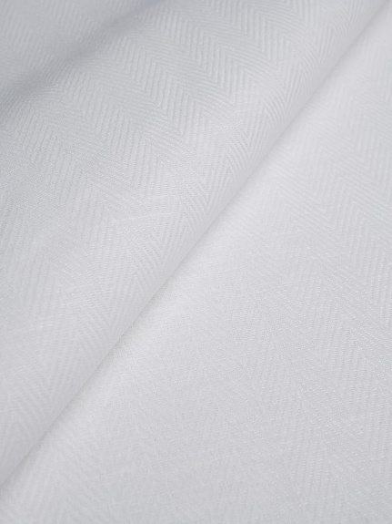 Полульняной жаккард "Елочка" цв.белый, ш.1.6м, лен-50%, хлопок-50%, 210гр/м.кв