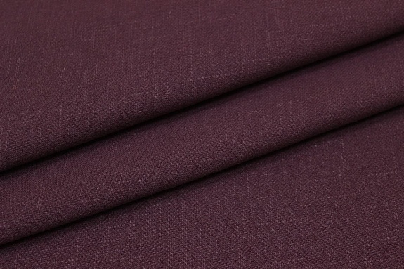 Конопля с хлопком-диагональ цв.Т.бруснично-лиловый винтаж, ш.1.39м, конопля-80%, хлопок-20%