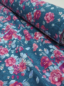 Фланель "Элайна" цв.морская волна, ш.1.5м, хлопок-92%, вискоза-8%, 180гр/м.кв