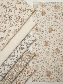 Набор тканей для рукоделия "Хлопколен с вареным эффектом: Мелодия осени", 45*30 см, 6 шт