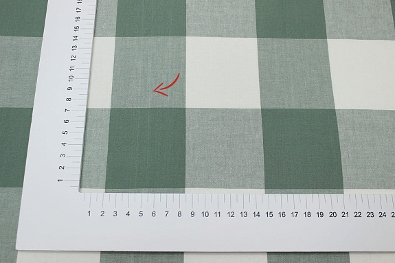 Вареный (стираный) хлопок"Клетка (6.5*7.0см)" цв.т.серо-мятный/молочный, ш.2.5м, хл-100%, 115гр/м.кв