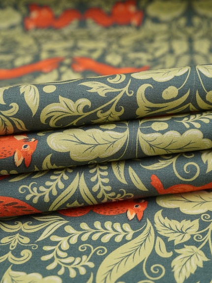 Перкаль Премиум (Digital) "Орнамент с белками", ш.1.5м, хлопок-100%, 120гр/м.кв