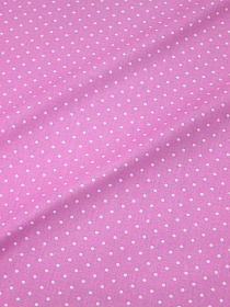 Перкаль "Белый горох (2мм)" цв.сиренево-розовый, ГОСТ, ш.1.5м, хлопок-100%, 115гр/м.кв