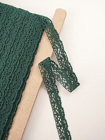 Кружево цв.темный хвойно-зеленый, ш.25мм, хлопок-90%, п/э-10%, рис.044/33