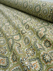 Импорт. хлопок "Восточные арабески" цв.св.зеленый хаки, ш.1.45м, хлопок-100%, 100гр/м.кв
