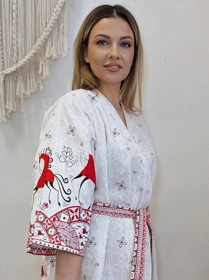 Халат из Рогожки "Мезенская роспись - кони"