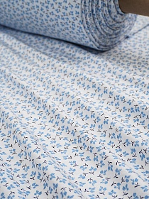 Трикотаж Кулир.гладь "Цветочные искорки" цв.белый, ш.1.96м (0.98*2, чулок), Компакт, хл-100%, 140гр/м.кв