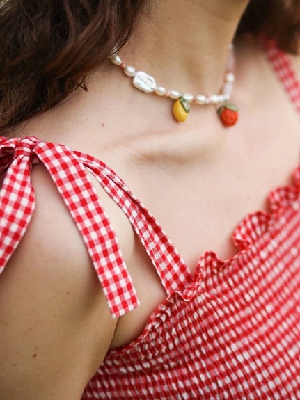 Сарафан в клетку в стиле кантри