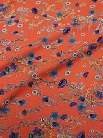 Штапель Премиум "Ариадна" цв.ярко-оранжевый терракот, ш.1.45м, вискоза-100%, 120гр/м.кв