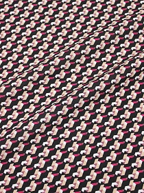 Штапель "Стильная графика на черном", ш.1.45м, вискоза-100%, 90гр/м.кв