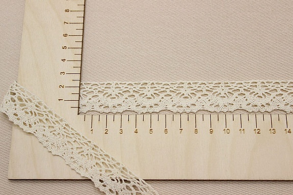 Кружево цв.суровый, ш.25мм, хлопок-100%, рис.044/3