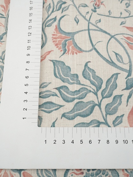 Полулен "Гранатовое настроение" (на суровом), ш.1.5м, лен-30%, хлопок-70%, 147гр/м.кв