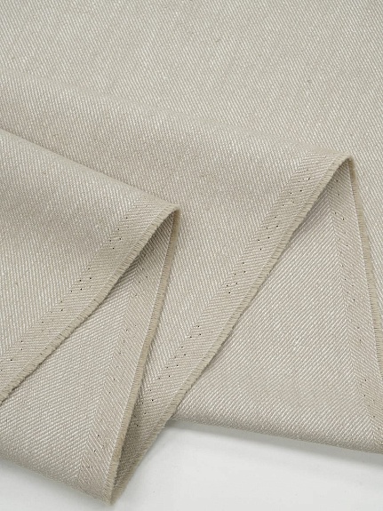 Полульняная саржа цв.Суровый, ш.1.5м, лен-50%, хлопок-50%, 245гр/м.кв