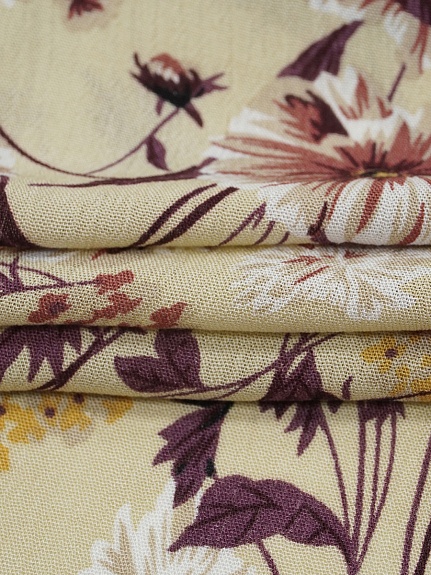 Креп-вискоза с эфф.жатости "Музыка цветов" цв.бежевый, ш.1.38м, вискоза-100%, 120гр/м.кв