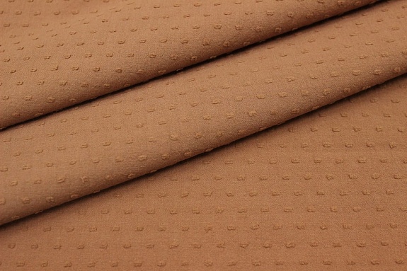 Фактурный хлопок "Шарики" цв.карамельно-коричневый, ш.1.44м, батист, хл-100%, 80гр/м.кв